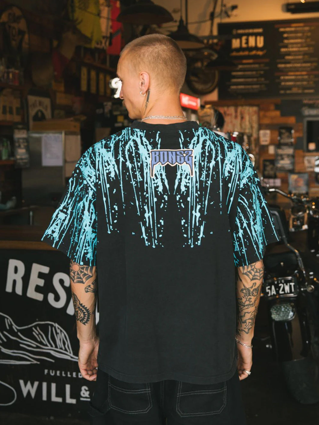 THE SPLATTER TEE - BLACK