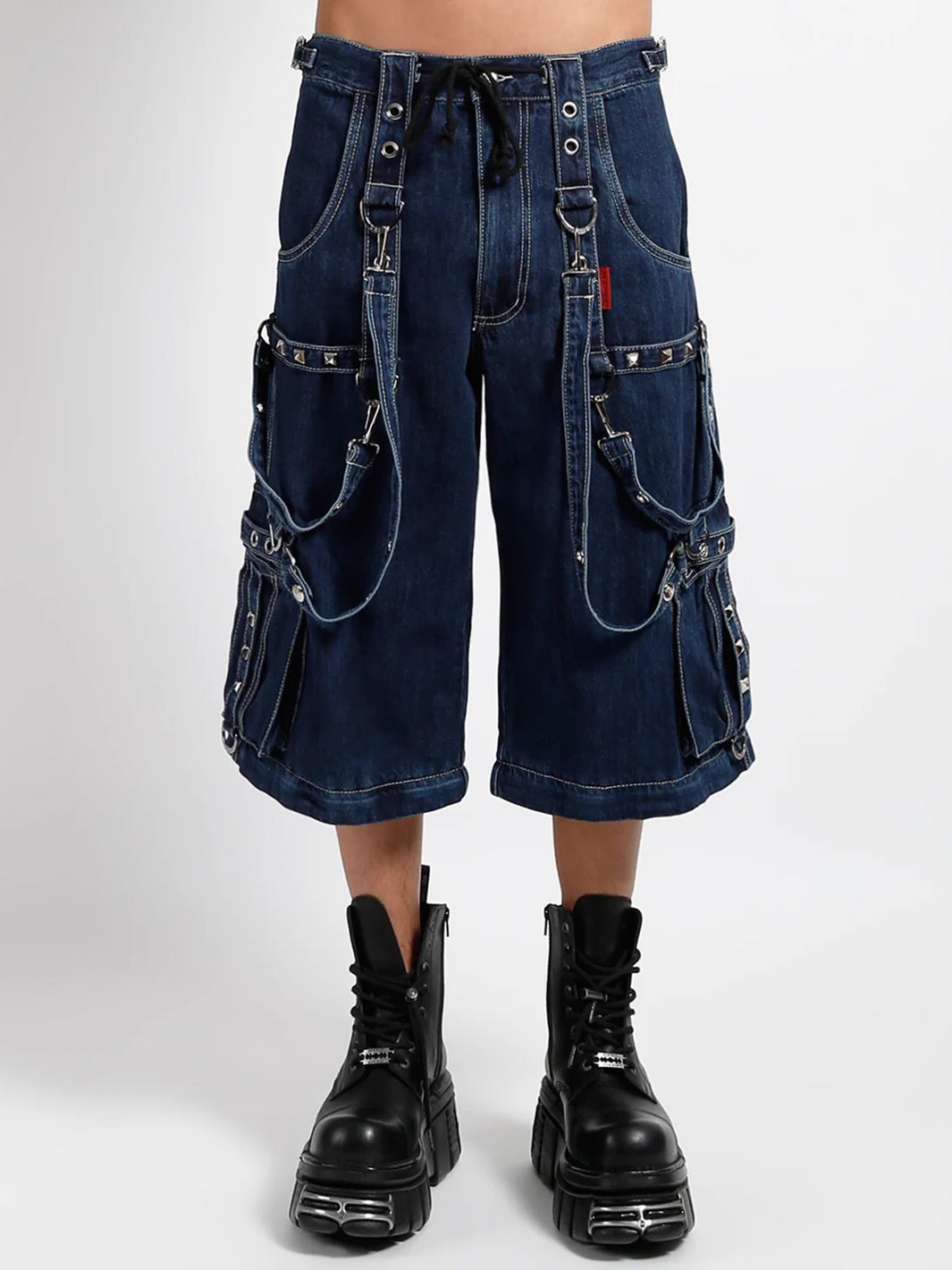 DENIM STRAP PANT - INDIGO