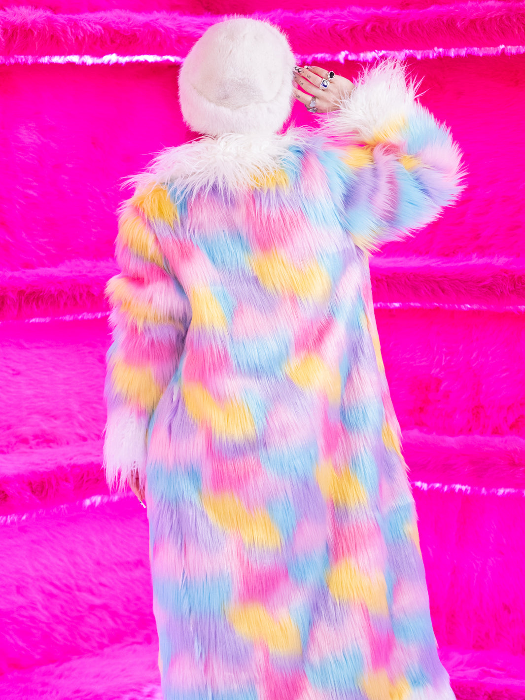 FRUIT LOOP FANTASY FAUX FUR TRIMMED JACKET ✰ MADE 4 U ✰