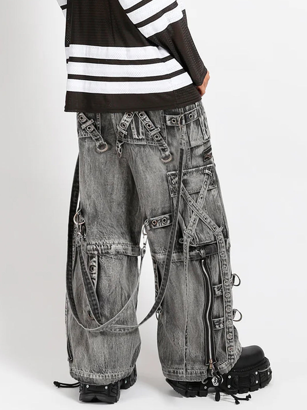 X-STRAP PANT - BLACK FOG WASH