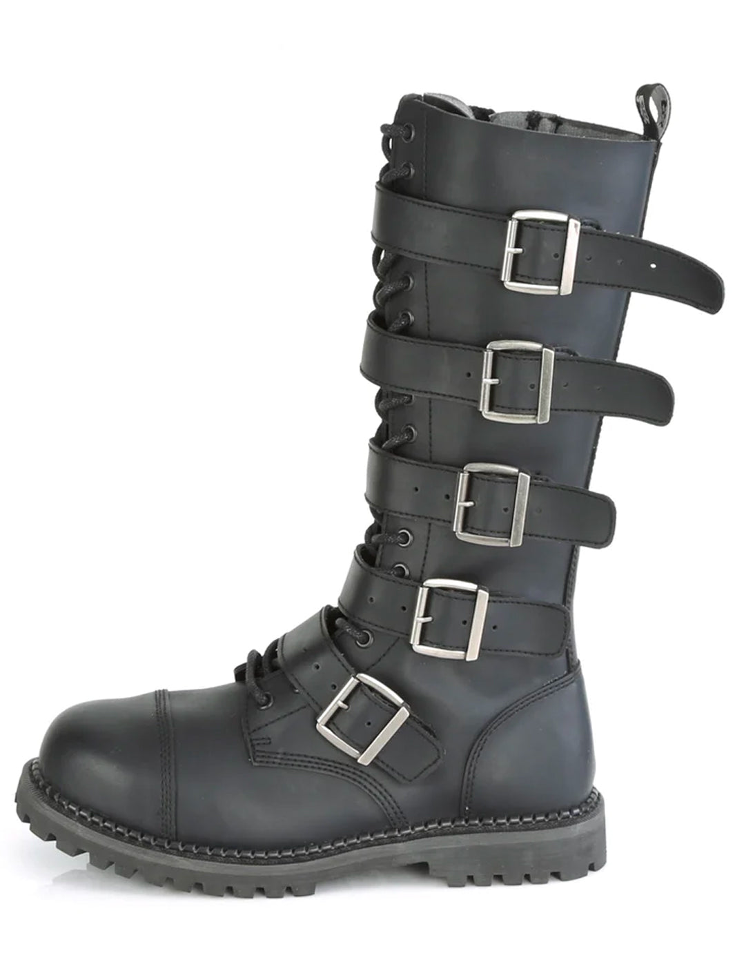 DEMONIA RIOT-18BK - BLACK VEGAN LEATHER ✰ PRE ORDER ✰