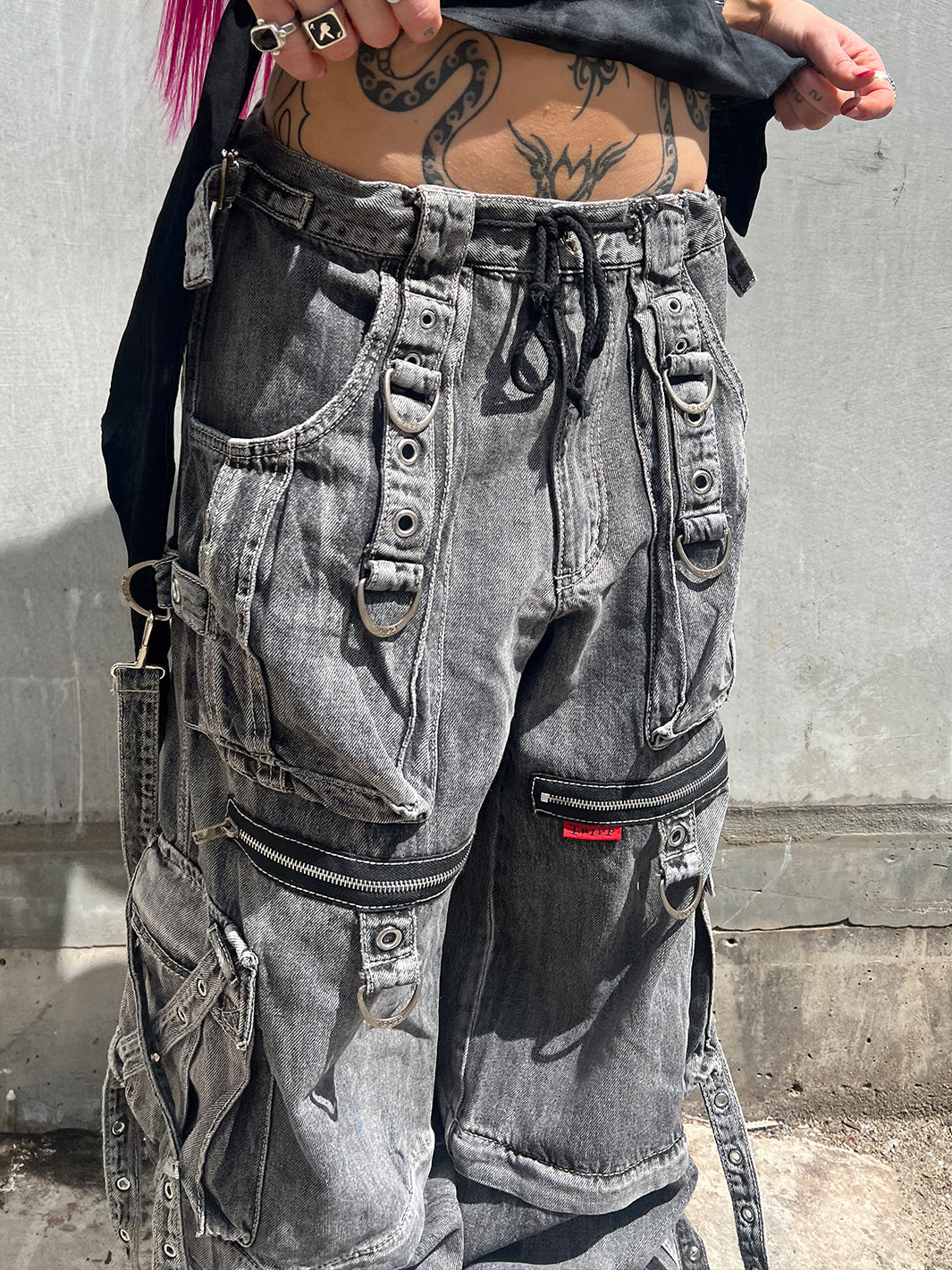 X-STRAP PANT - BLACK FOG WASH