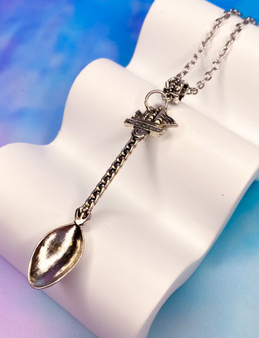 Pin on Snuff Necklace with Spoon, Coke Spoon Necklace
