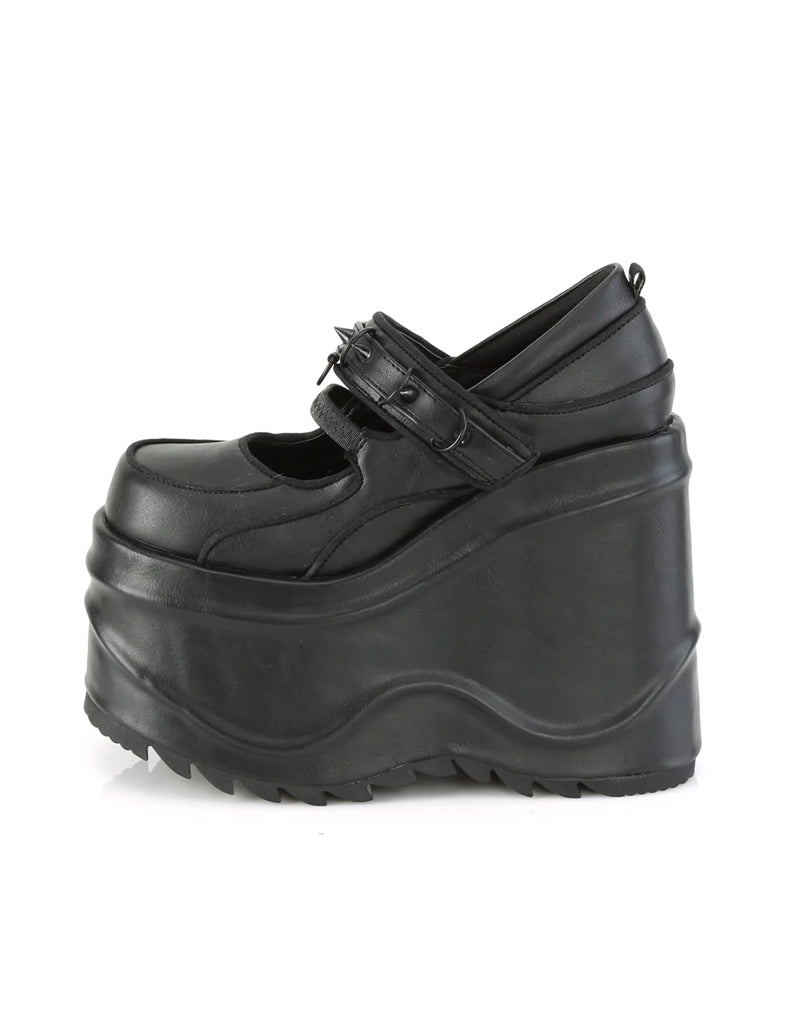 DEMONIA WAVE-48 - BLACK VEGAN LEATHER ✰ PRE ORDER ✰